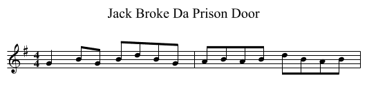 Jack Broke Da Prison Door - staff notation