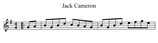 Jack Cameron - staff notation