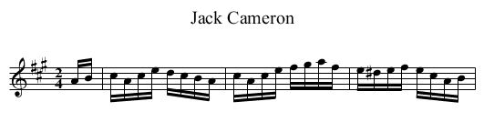 Jack Cameron - staff notation