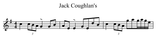 Jack Coughlan's - staff notation
