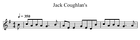 Jack Coughlan's - staff notation