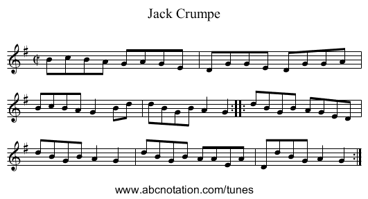 Jack Crumpe - staff notation