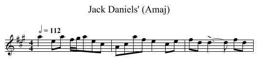 Jack Daniels' (Amaj) - staff notation