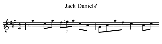 Jack Daniels' - staff notation