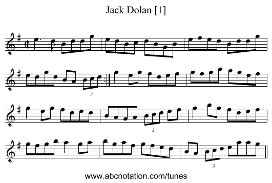 Jack Dolan [1] - staff notation