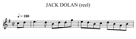 JACK DOLAN (reel) - staff notation