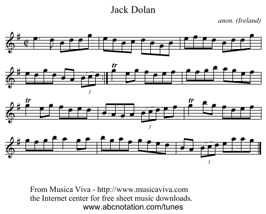 Jack Dolan - staff notation