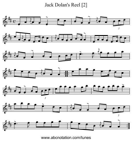 Jack Dolan's Reel [2] - staff notation