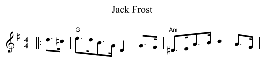 Jack Frost - staff notation