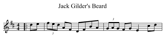 Jack Gilder's Beard - staff notation