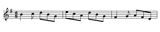 Jack I'll Tickle thee - staff notation
