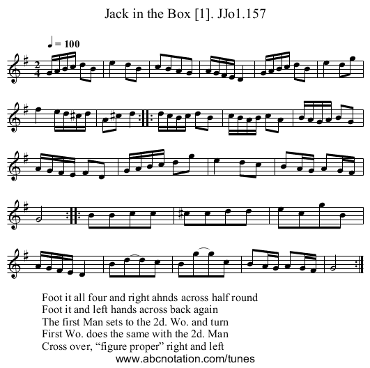Jack in the Box [1]. JJo1.157 - staff notation