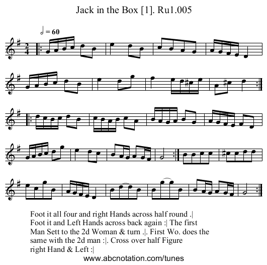 Jack in the Box [1]. Ru1.005 - staff notation