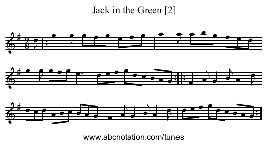 Jack in the Green [2] - staff notation
