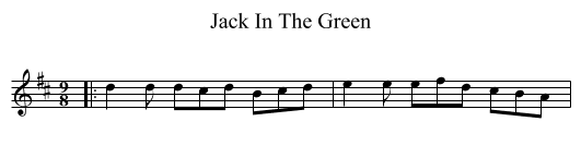 Jack In The Green - staff notation