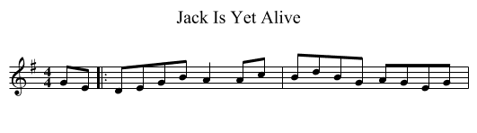 Jack Is Yet Alive - staff notation