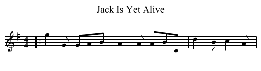 Jack Is Yet Alive - staff notation