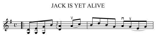 JACK IS YET ALIVE - staff notation