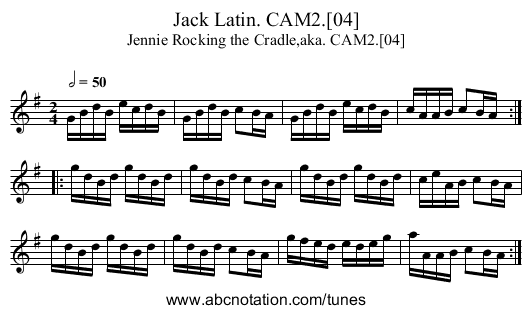 Jack Latin. CAM2.[04] - staff notation