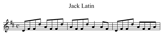 Jack Latin - staff notation
