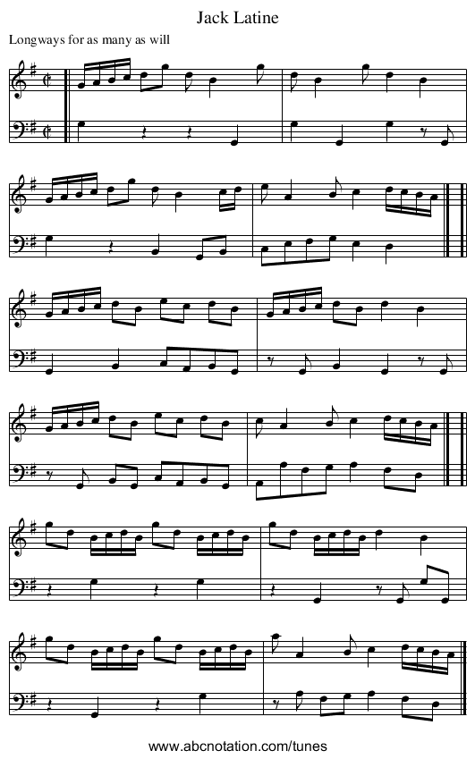 Jack Latine - staff notation