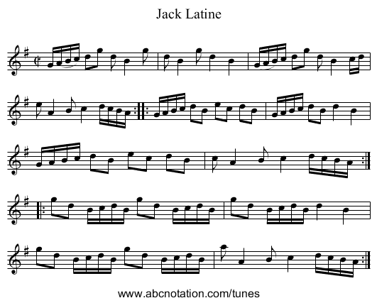 Jack Latine - staff notation