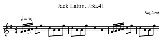 Jack Lattin. JBa.41 - staff notation