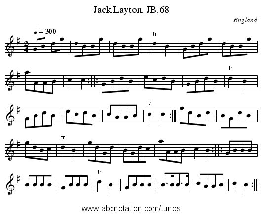 Jack Layton. JB.68 - staff notation
