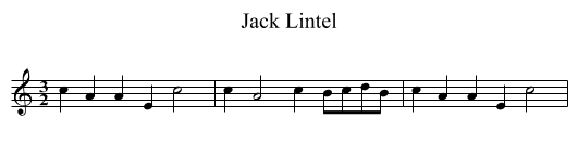 Jack Lintel - staff notation