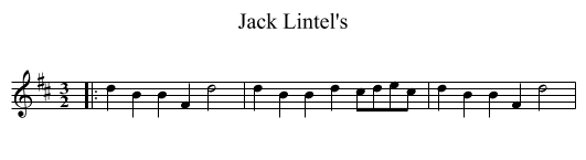 Jack Lintel's - staff notation