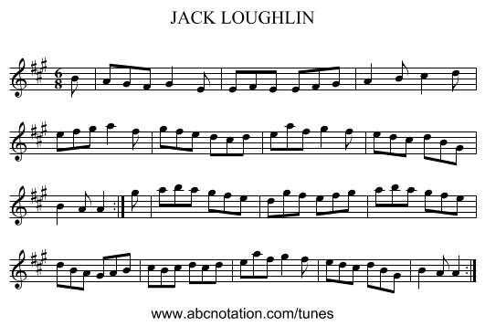 JACK LOUGHLIN - staff notation