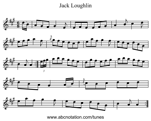 Jack Loughlin - staff notation