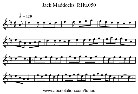 Jack Maddocks. RHu.050 - staff notation