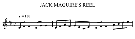 JACK MAGUIRE'S REEL - staff notation