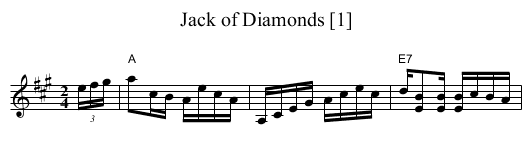 Jack of Diamonds [1] - staff notation