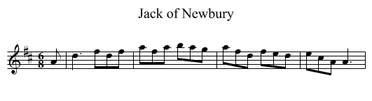 Jack of Newbury - staff notation