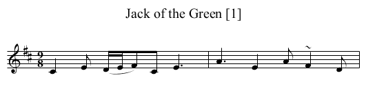 Jack of the Green [1] - staff notation