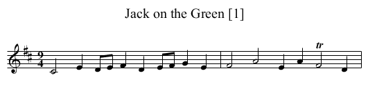 Jack on the Green [1] - staff notation