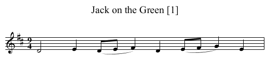 Jack on the Green [1] - staff notation