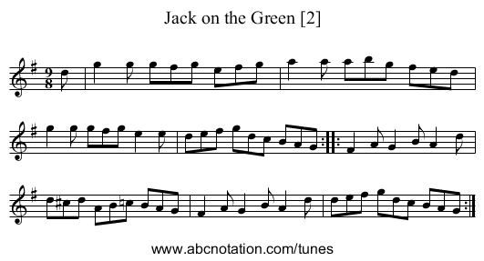 Jack on the Green [2] - staff notation