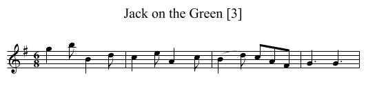 Jack on the Green [3] - staff notation