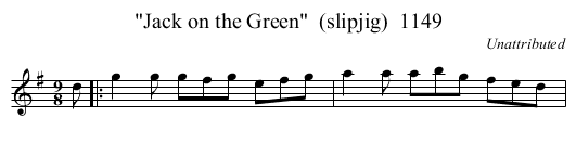 Jack on the Green  (slipjig)  1149 - staff notation