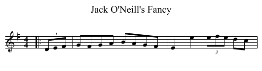 Jack O'Neill's Fancy - staff notation