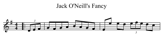 Jack O'Neill's Fancy - staff notation