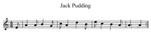 Jack Pudding - staff notation