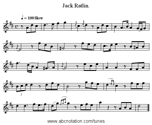 Jack Ratlin. - staff notation