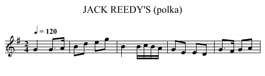 JACK REEDY'S (polka) - staff notation