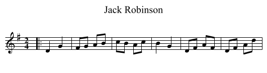 Jack Robinson - staff notation