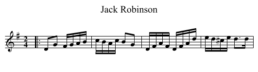 Jack Robinson - staff notation