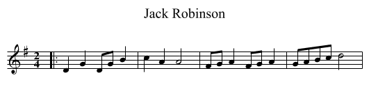 Jack Robinson - staff notation